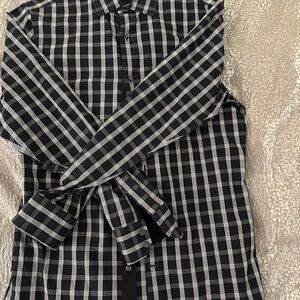 Banana Republic Black and White Plaid Shirt